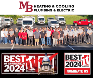 MB Heating & Cooling's Best of Springfield 2024 Nomination Campaign poster for Springfield, IL