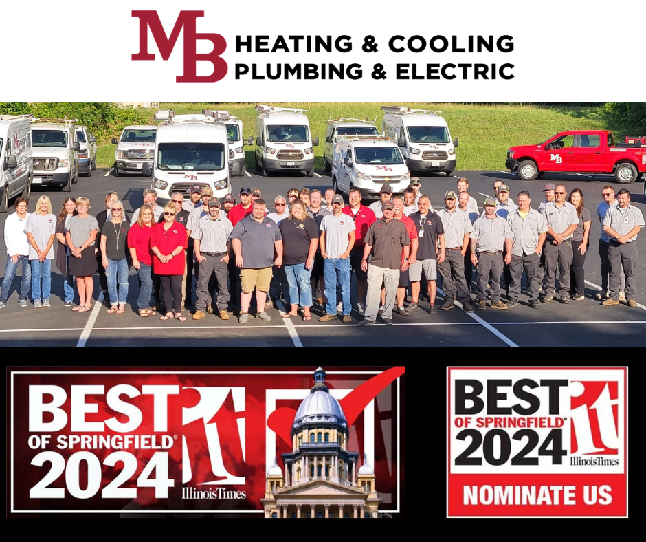 MB Heating & Cooling's Best of Springfield 2024 Nomination Campaign poster for Springfield, IL